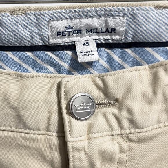 Peter Millar Pants 35 Beige Tan Slacks Trousers Signature Office Preppy Classic - Picture 8 of 8